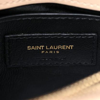 Saint Laurent Calfskin Y Quilted Monogram Small Loulou Chain Satchel Dark Beige 7 of 14