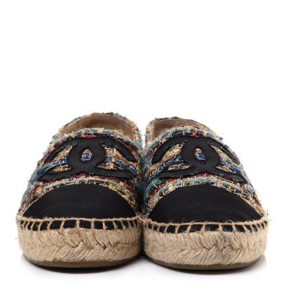 Chanel Tweed Grosgrain CC Espadrilles 37 Multicolor 2 of 15