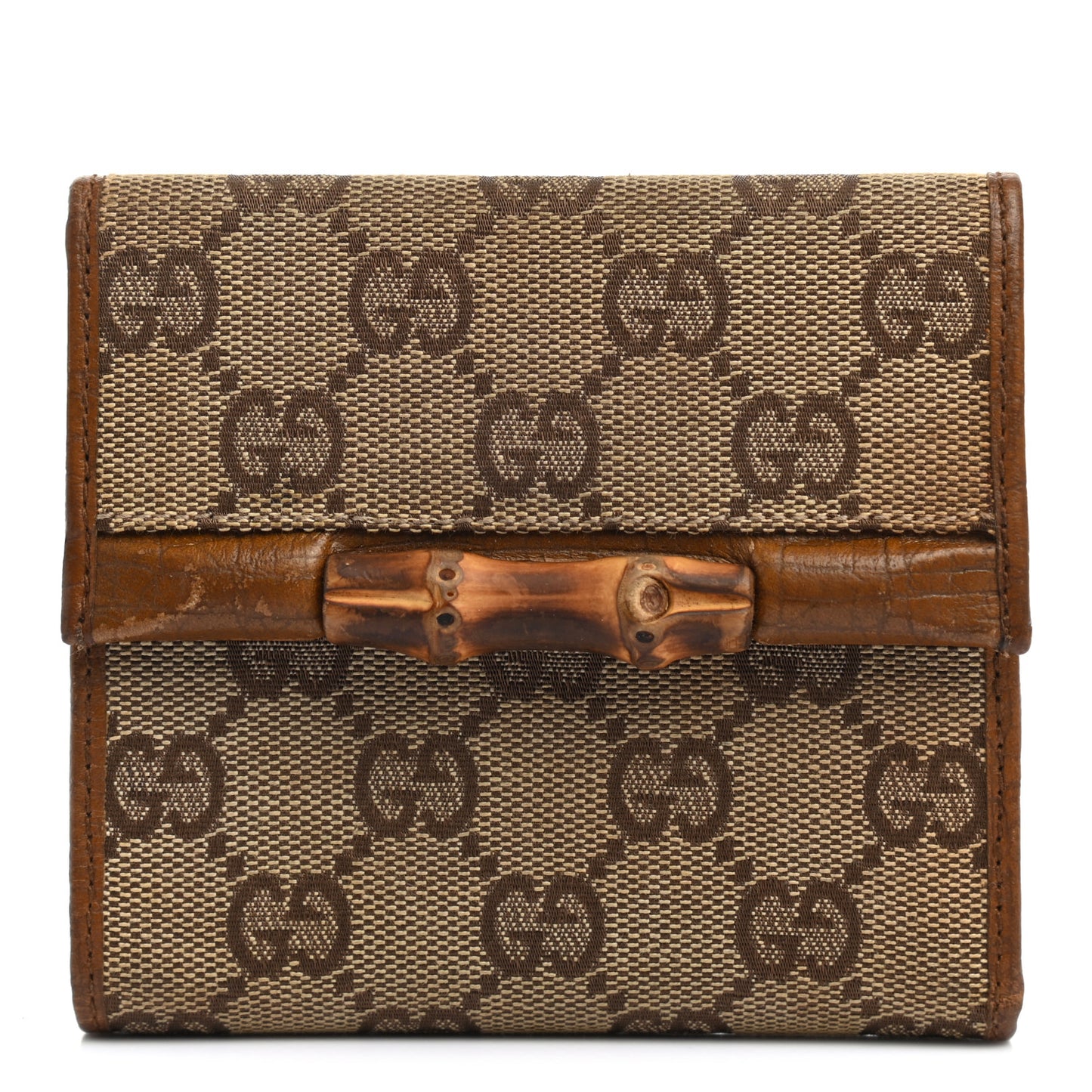 Monogram Bamboo Bar Compact Wallet Brown
