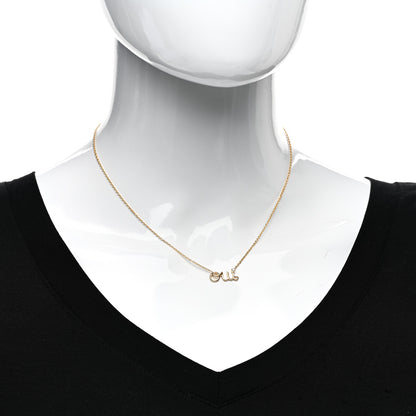 Christian Dior 18K Yellow Gold Diamond Oui Pendant Necklace 2 of 4