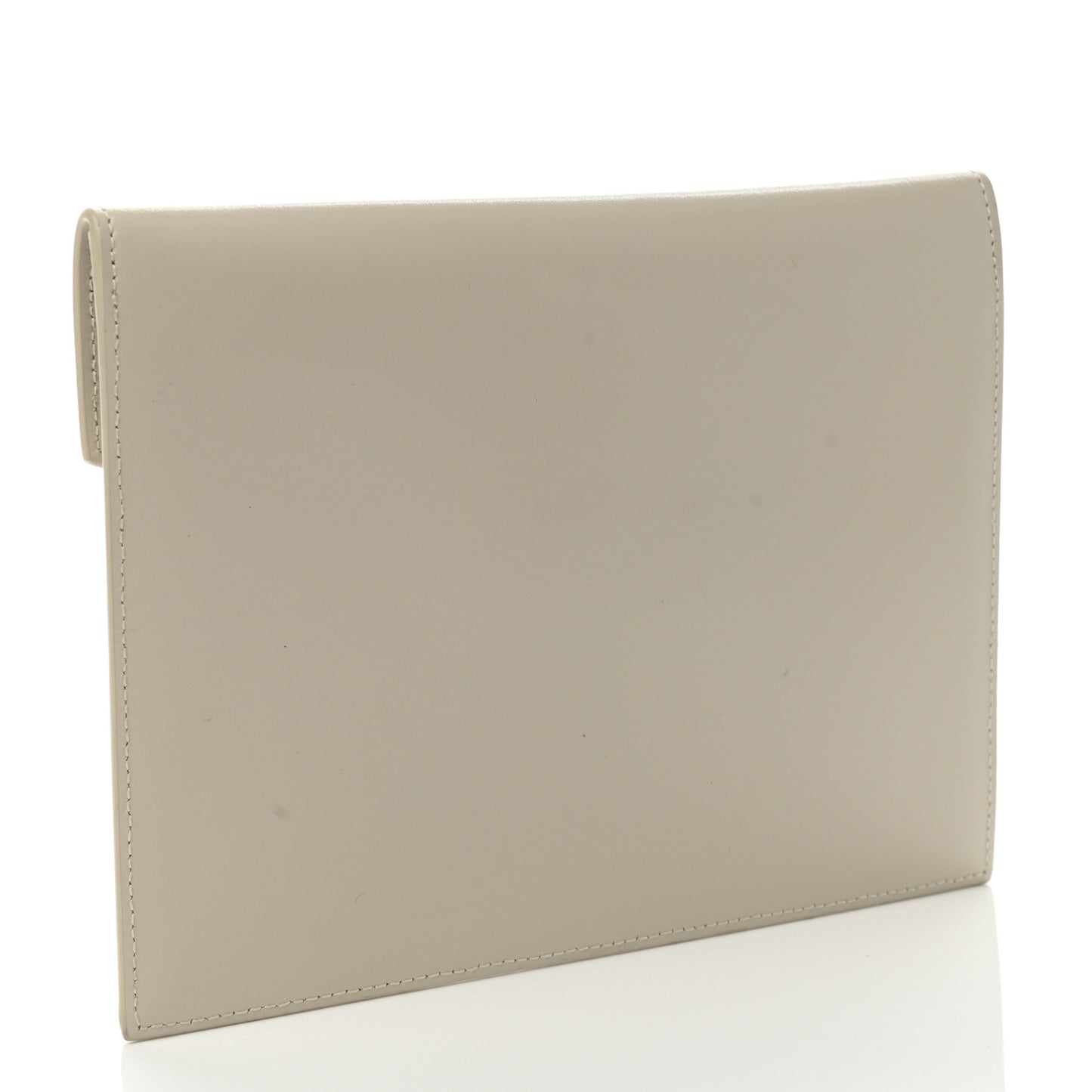 Smooth Shiny Calfskin Uptown Baby Pouch Crema Soft