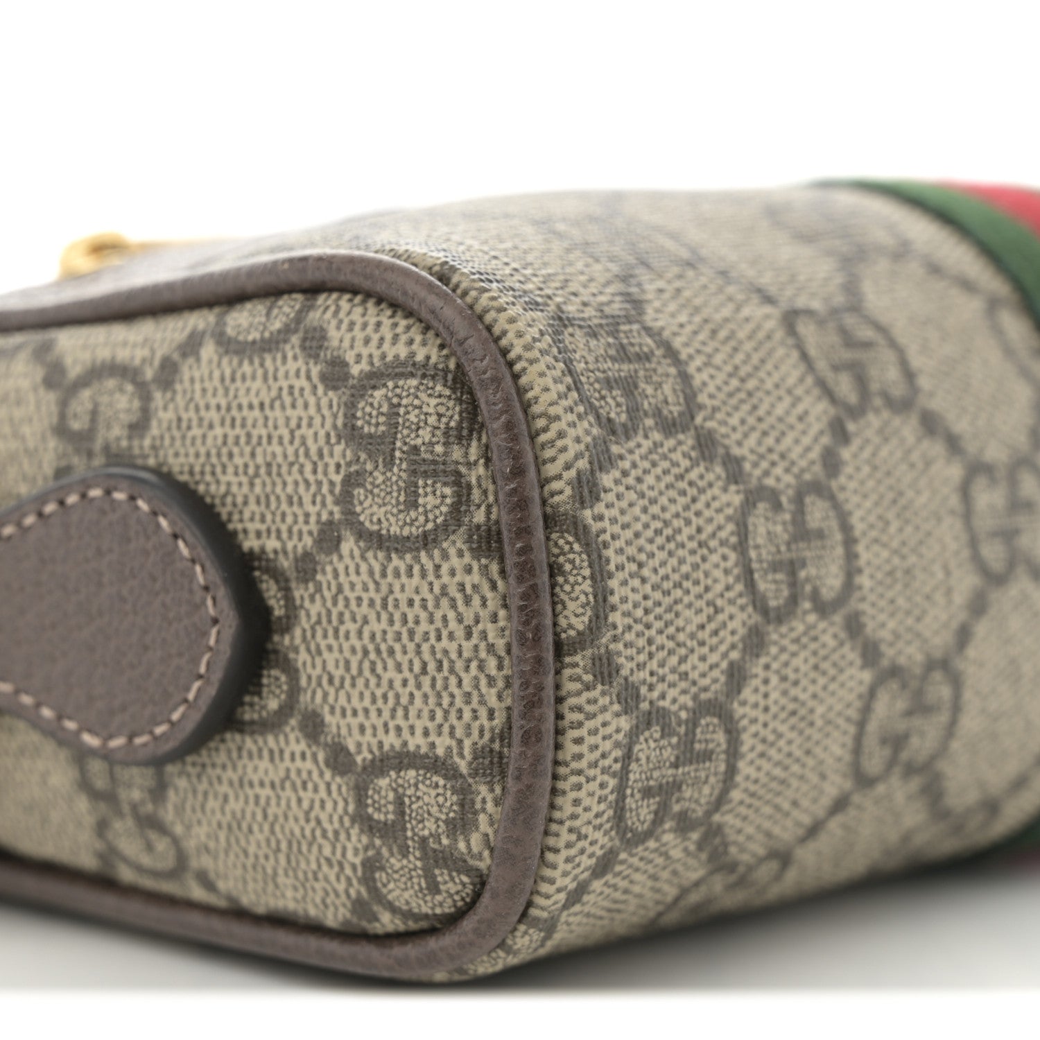 Gucci GG Supreme Monogram Web Mini Ophidia Shoulder Bag Brown 9 of 11