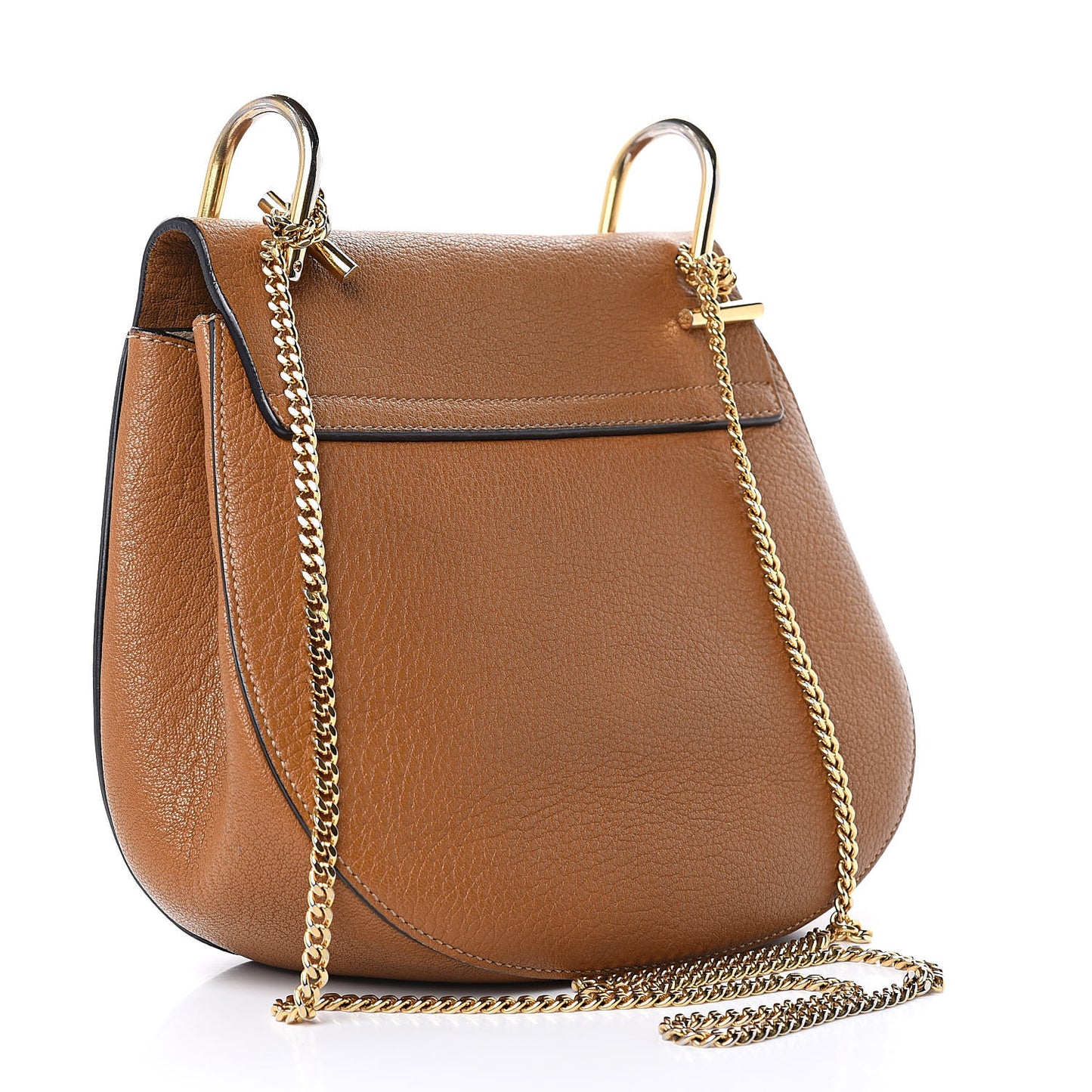 Grained Lambskin Drew Shoulder Bag Caramel
