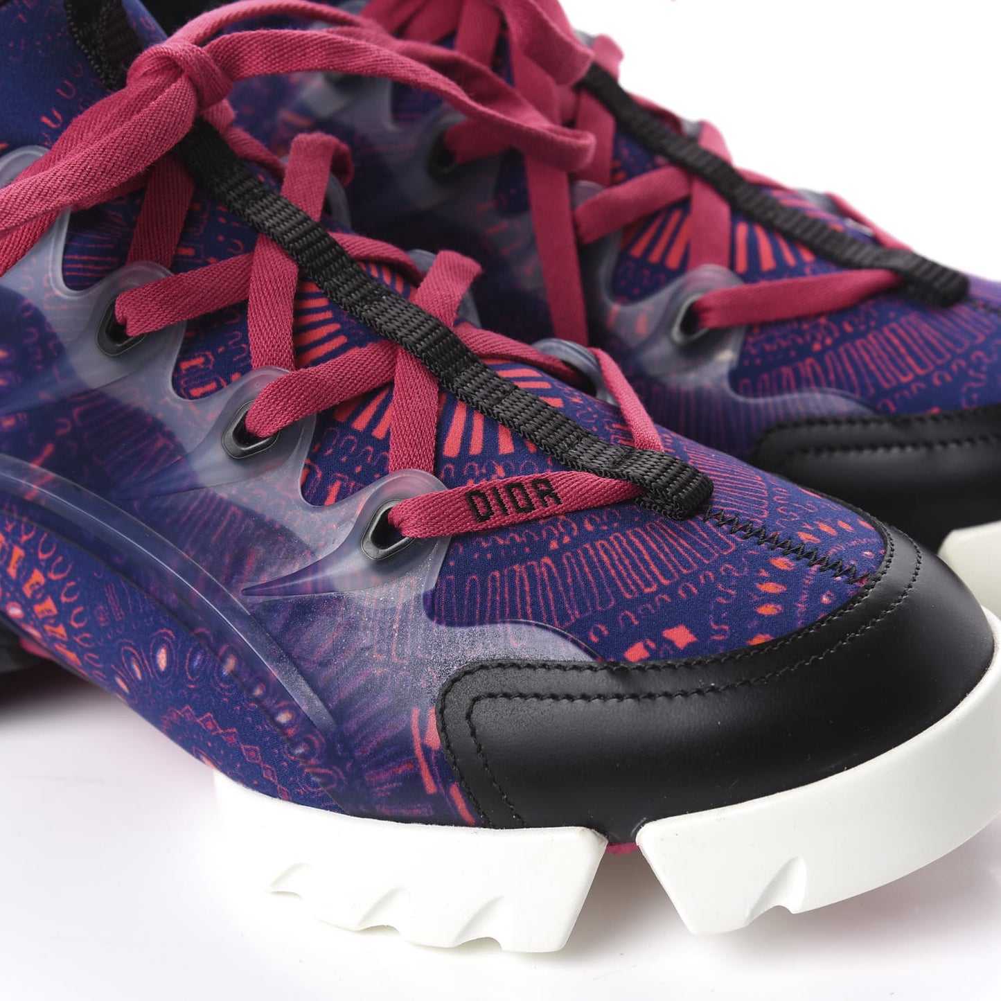 Technical Fabric Rubber Womens Fireworks D-Connect Sneakers 38.5 Deep Blue Pink