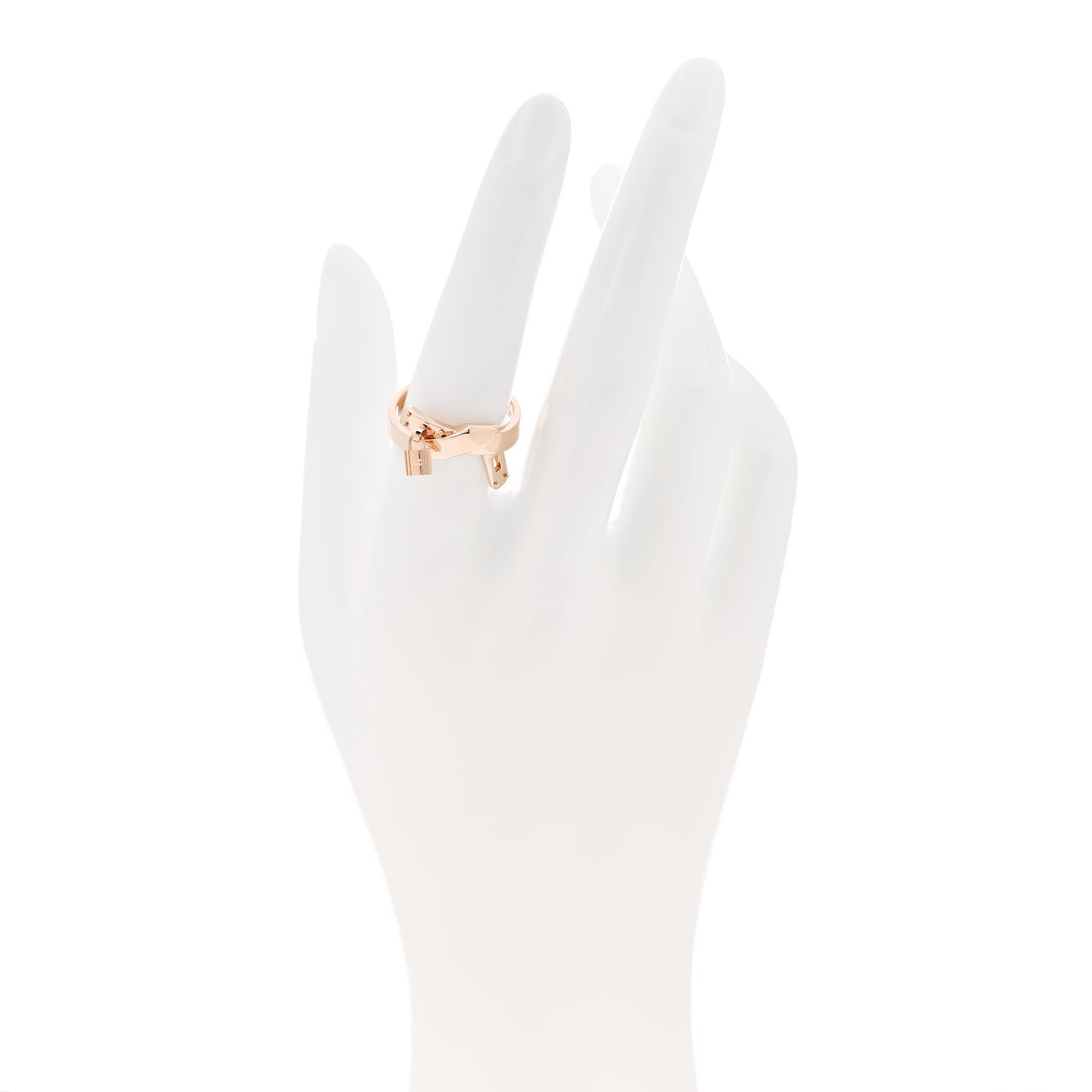 Hermes 18K Rose Gold Kelly Gavroche Ring 56 7.5 2 of 5