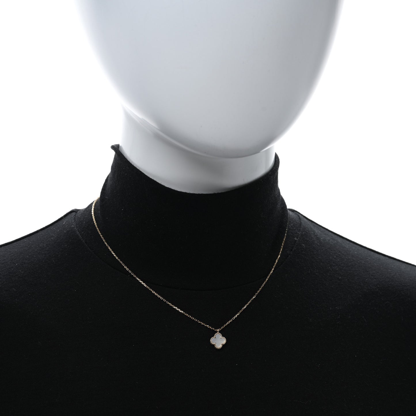 18K Yellow Gold Mother of Pearl Sweet Alhambra Pendant Necklace