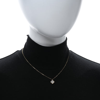 Van Cleef & Arpels 18K Yellow Gold Mother of Pearl Sweet Alhambra Pendant Necklace 3 of 4