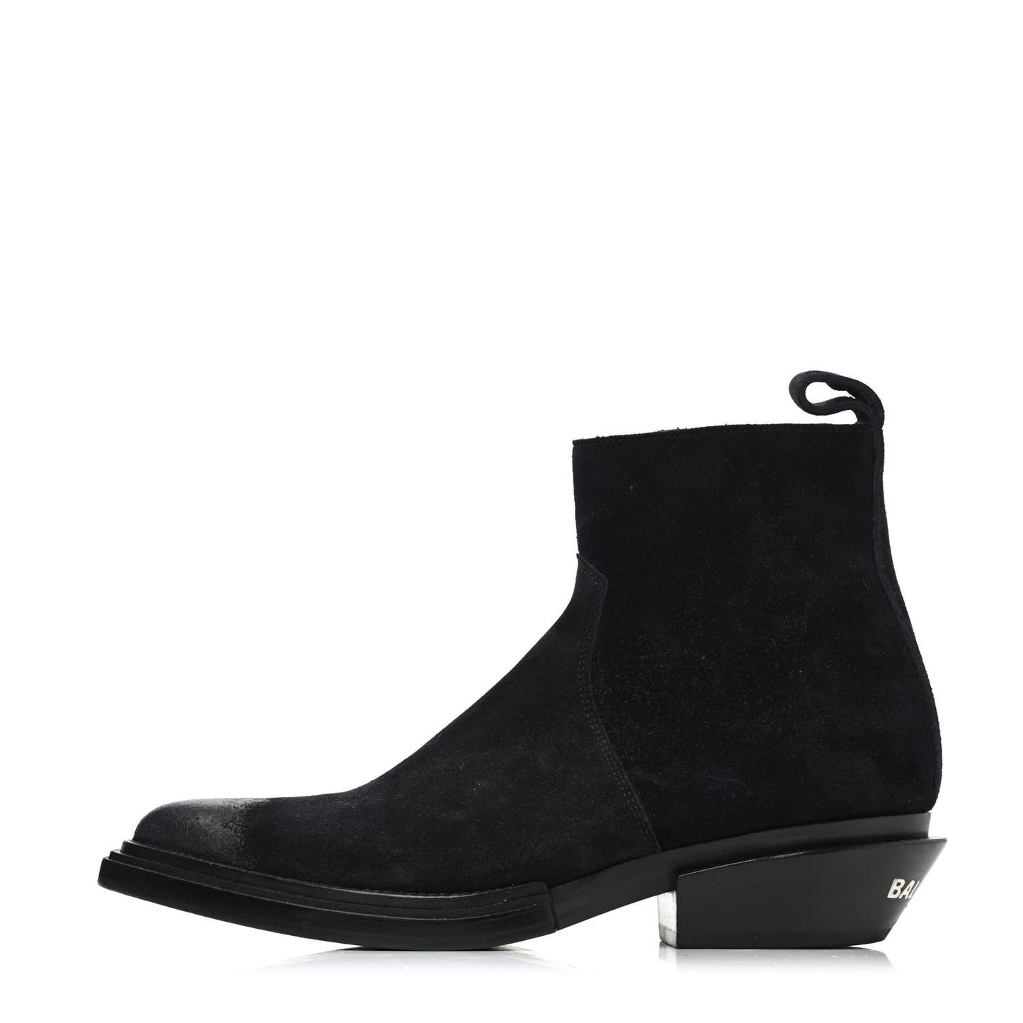 Suede Santiag Western Boots 36 Black