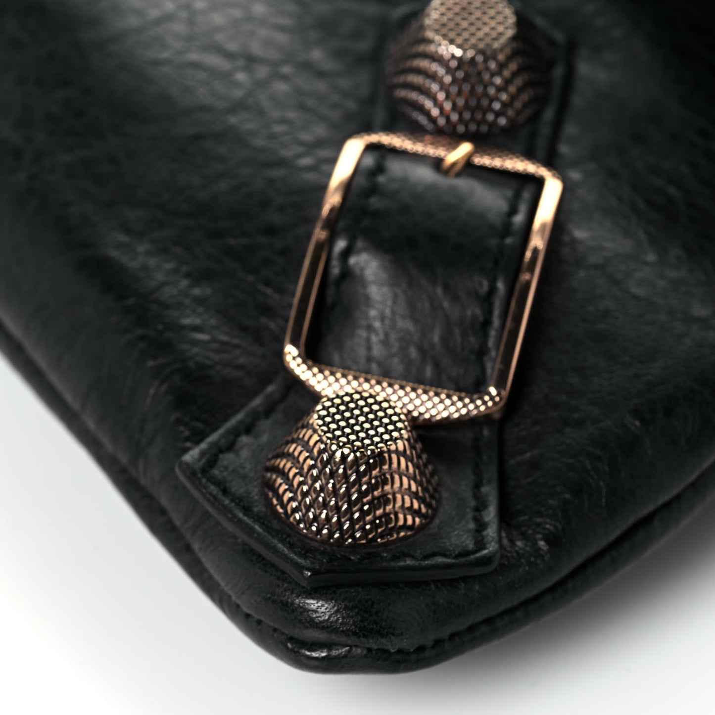 Agneau Giant 21 Rose Gold Hardware Envelope Clutch Black
