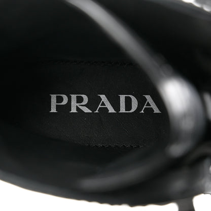 Prada Spazzolato Rois Re-Nylon Metal Triangle Logo Monolith Pouch Pocket 55mm Boots 39.5 Black 8 of 9