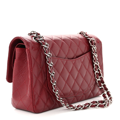 Chanel Caviar Quilted Medium Double Flap Dark Red 3 of 11