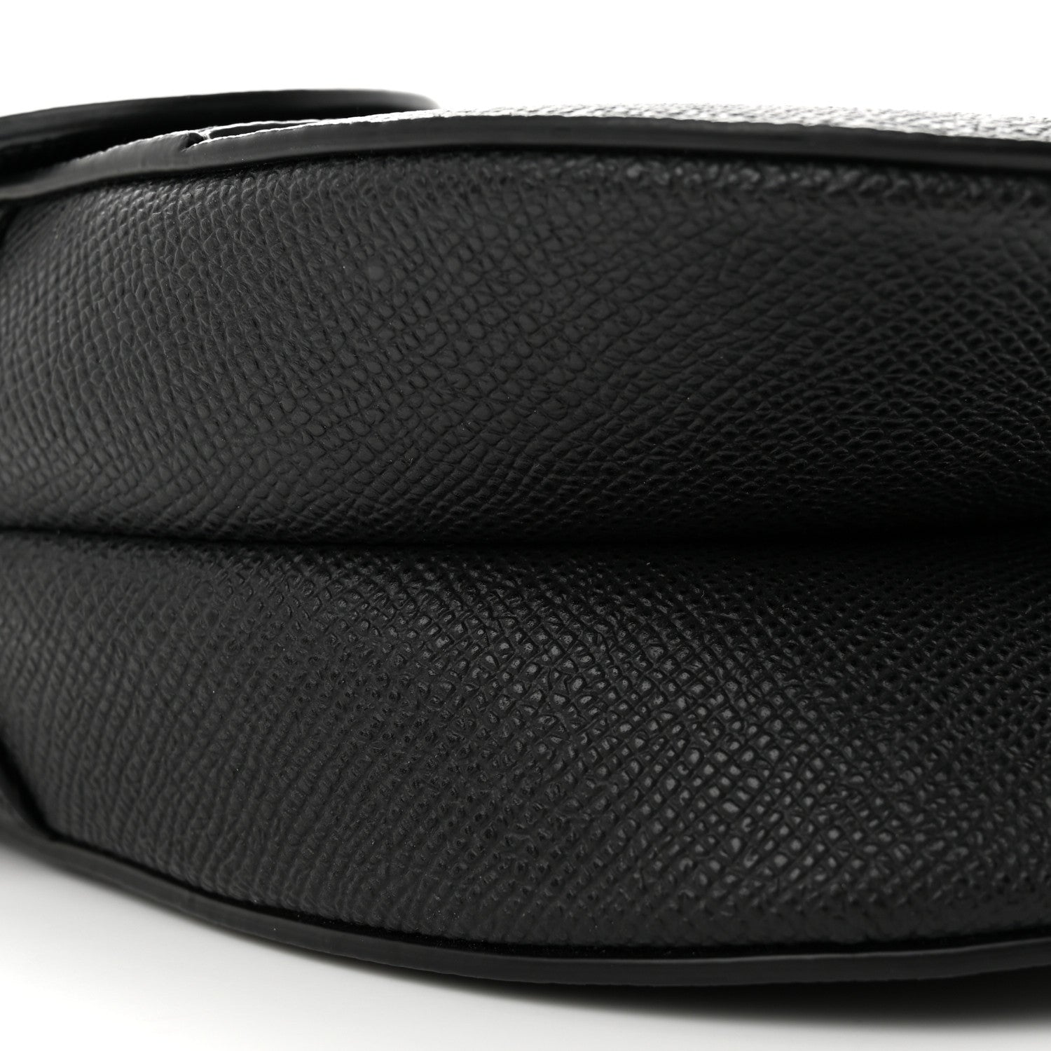 Christian Dior Grained Calfskin Saddle Bag With Strap Black 7 of 10