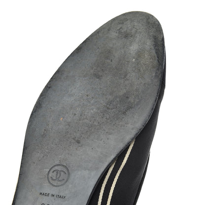Chanel Fabric Grosgrain Cap Toe Ballerina Flats 39.5 Black 14 of 19