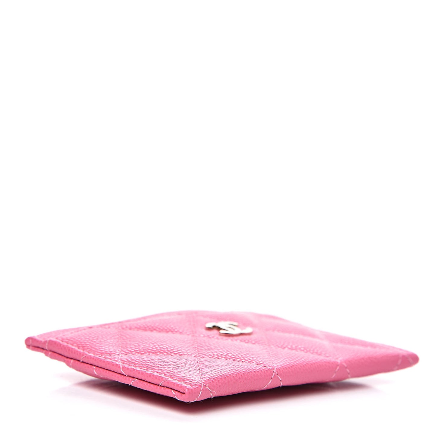 Caviar Quilted Card Holder Pink