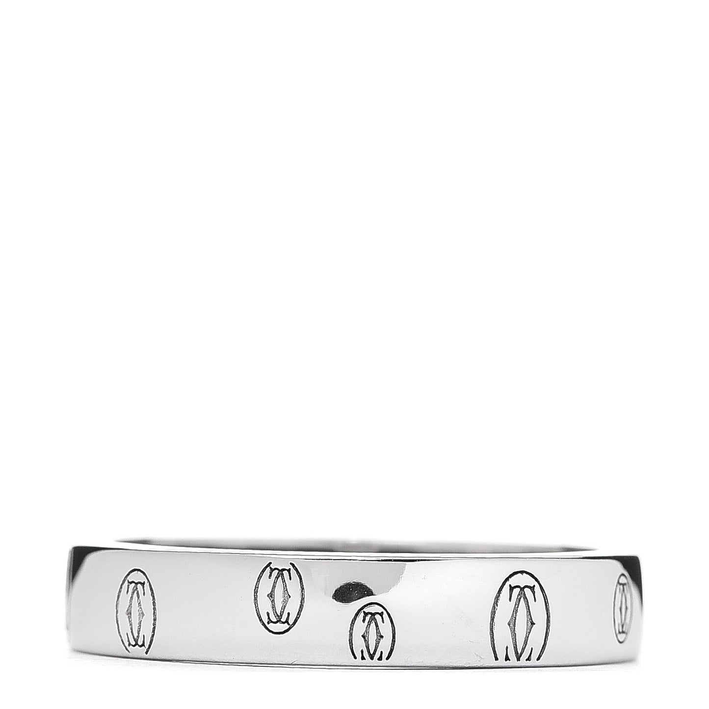 18K White Gold 4mm Happy Birthday Band Ring 56 7.5