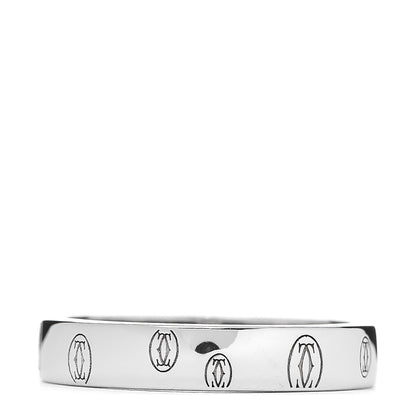Cartier 18K White Gold 4mm Happy Birthday Band Ring 56 7.5 2 of 4