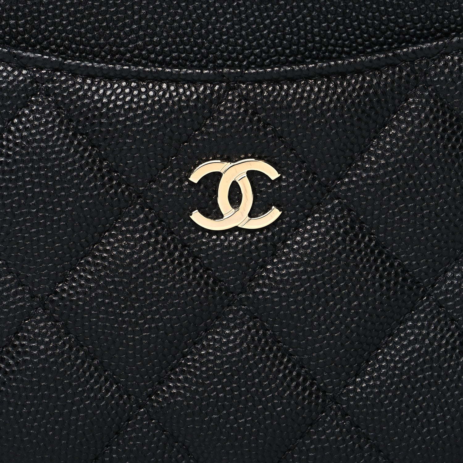 Chanel Caviar Quilted Zip Card Holder Wallet Black 8 of 9