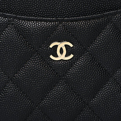Chanel Caviar Quilted Zip Card Holder Wallet Black 8 of 9