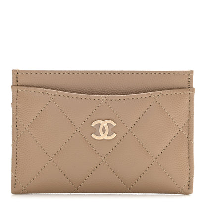 Chanel Caviar Quilted Card Holder Dark Beige 1 of 9