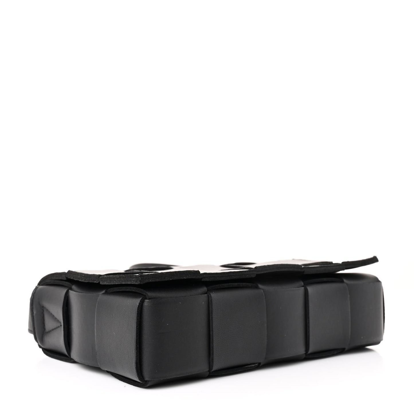 Lambskin Maxi Intrecciato Cassette Crossbody Bag Black