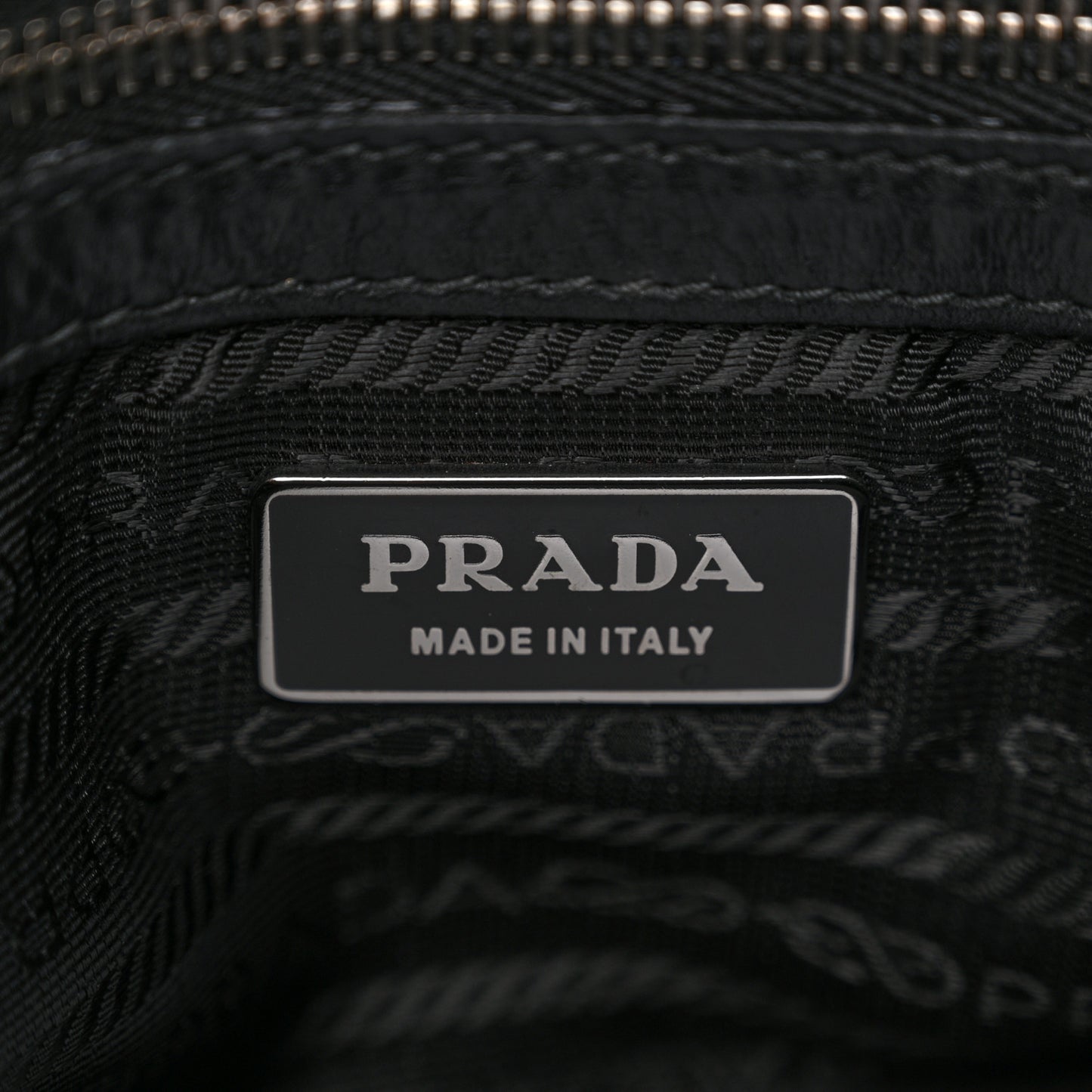 Tessuto Nylon Nappa Braided Gaufre Shopping Satchel Black