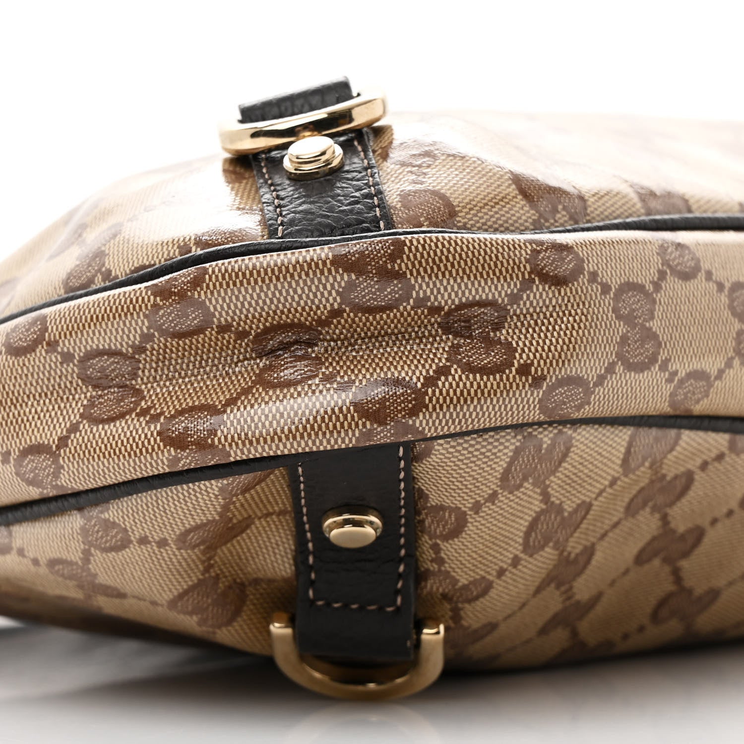 Gucci Crystal Monogram Large Abbey D Ring Hobo Dark Brown 9 of 10