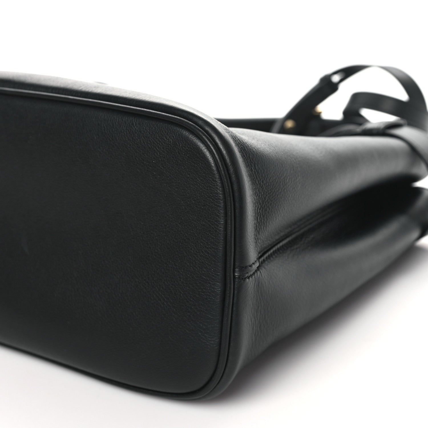 Prada Soft Grain Calfskin Large Buckle Bag With Belt Black 9 of 10