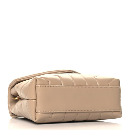 Saint Laurent Calfskin Y Quilted Monogram Toy Loulou Crossbody Bag Taupe 4 of 10