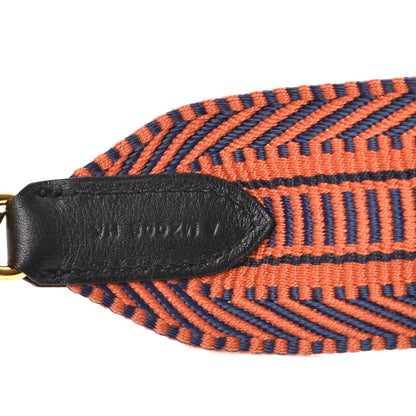 Hermes Toile Swift 50mm Sangle Cavale Shoulder Strap Bleu Indigo Terre Battue Black 6 of 7