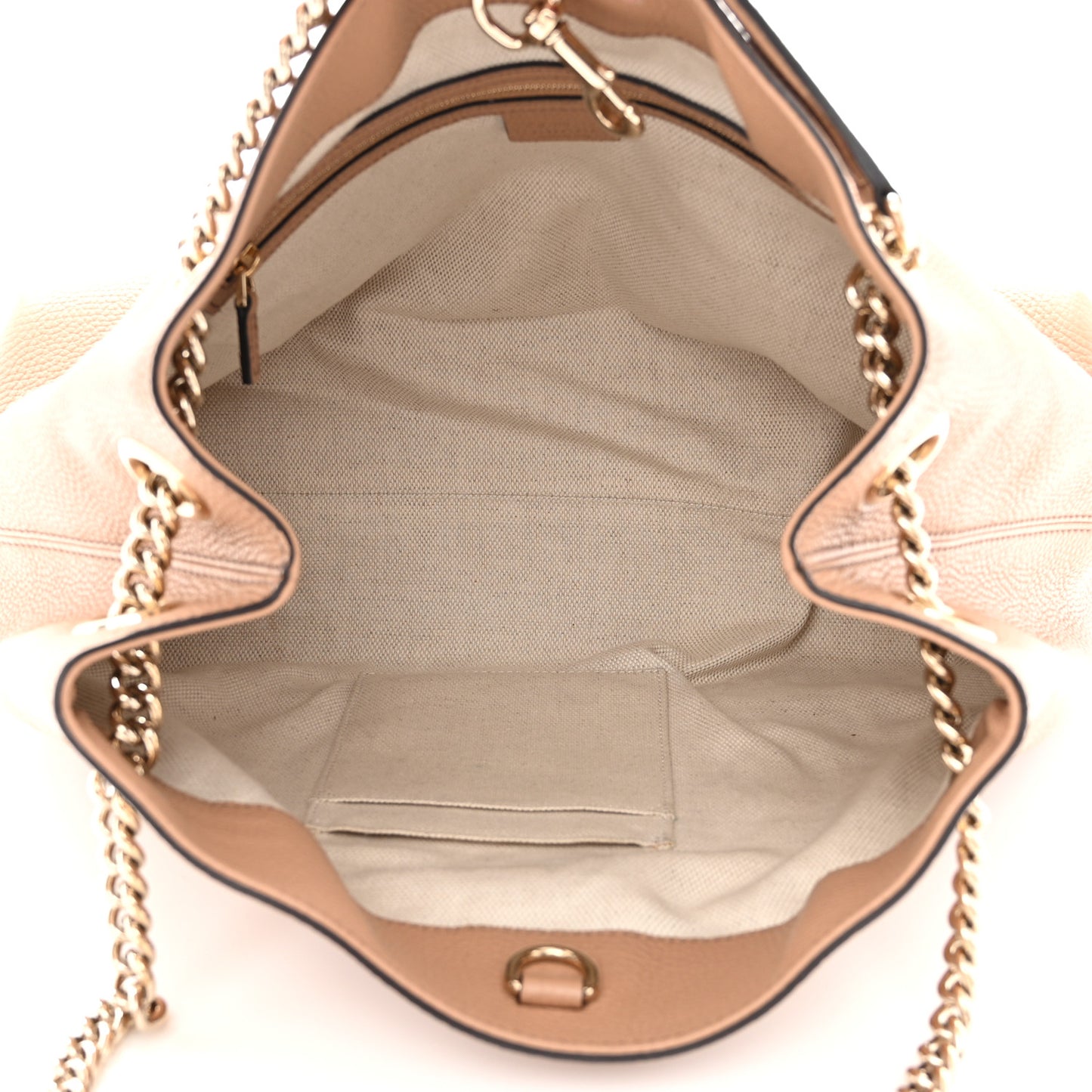 Pebbled Calfskin Medium Soho Chain Shoulder Bag Camelia