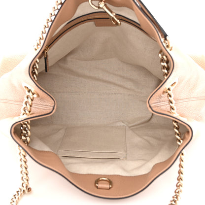 Gucci Pebbled Calfskin Medium Soho Chain Shoulder Bag Camelia 5 of 10