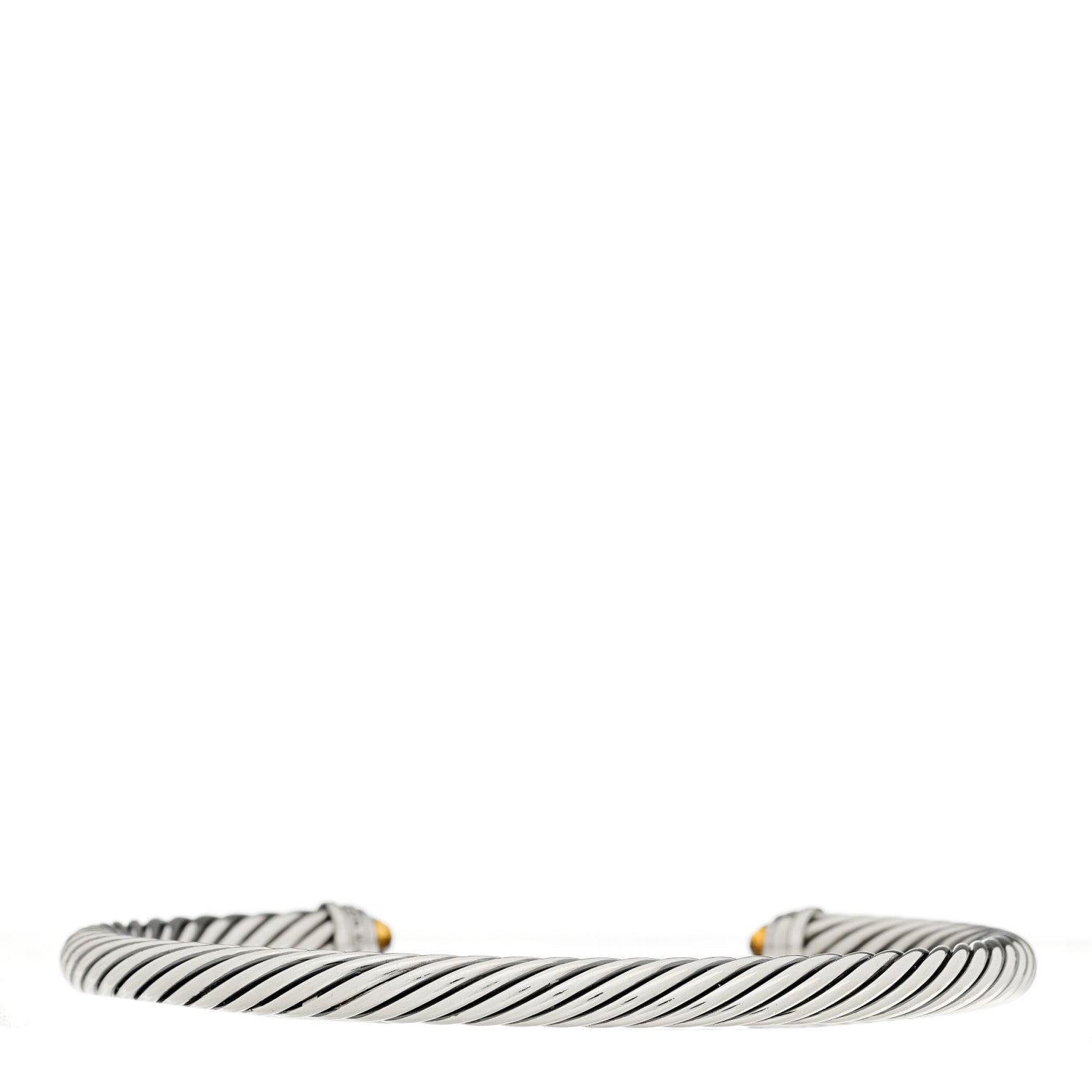 David Yurman Sterling Silver Diamond Citrine 5mm Cable Classics Bracelet 2 of 3