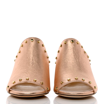 Jimmy Choo Washed Metallic Nappa Studded Myla 65 Mules 39 Tea Rose Gold 2 of 9