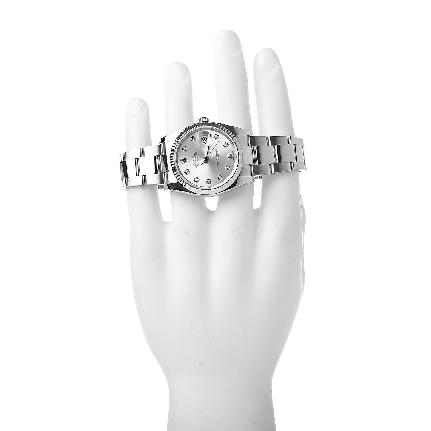 Stainless Steel 18K White Gold Diamond 36mm Oyster Perpetual Datejust Watch Silver 116234