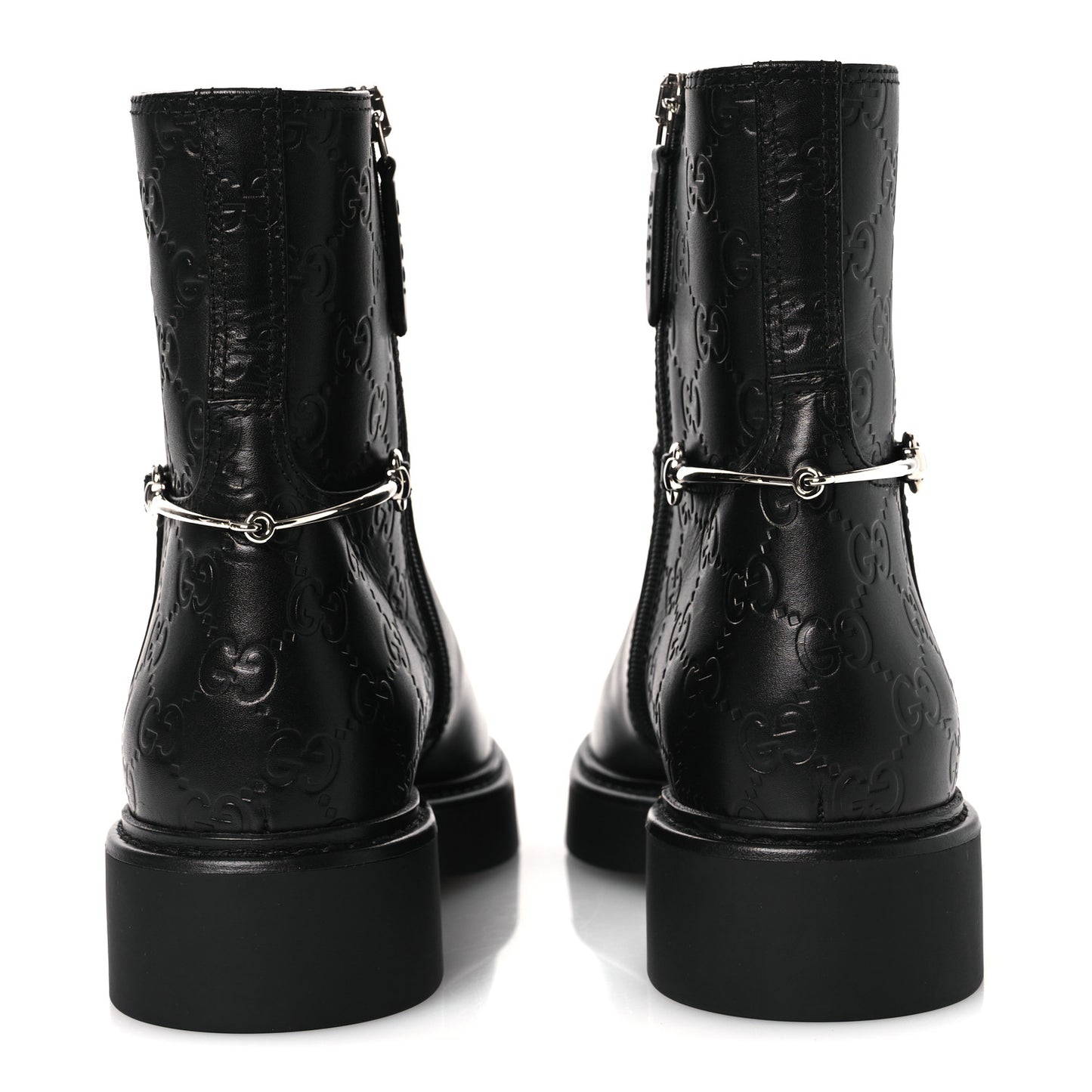 Guccissima Real Betis Glamour Womens Horsebit Ankle Boots 36 Black