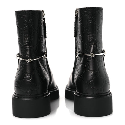 Gucci Guccissima Real Betis Glamour Womens Horsebit Ankle Boots 36 Black 12 of 22