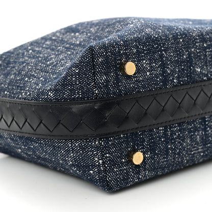 Bottega Veneta Denim Boucle Mini Wallace Navy White Space 9 of 11