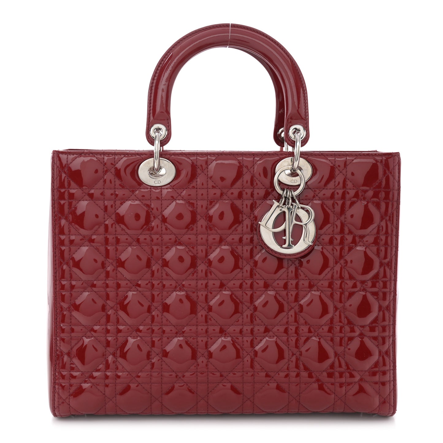 Patent Cannage Large Lady Dior Red