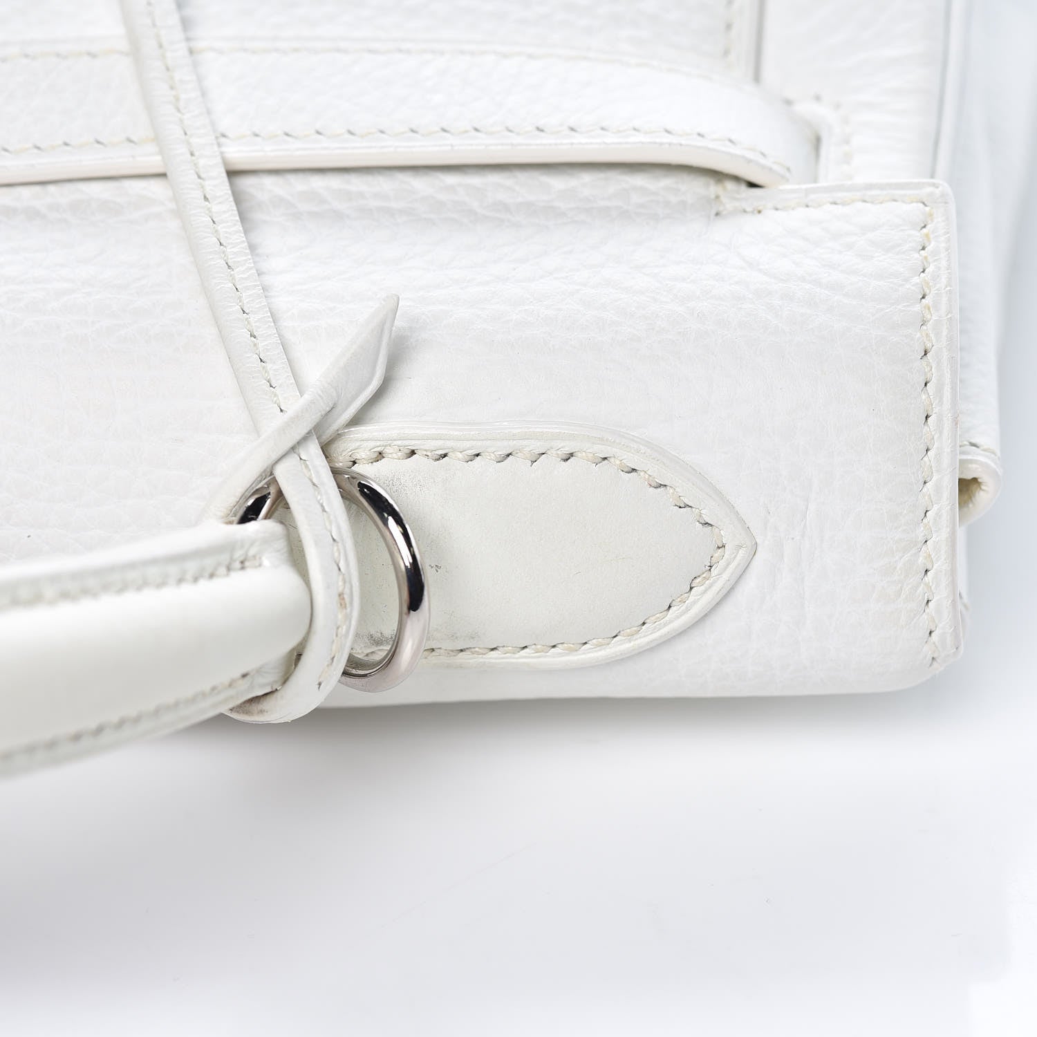 Hermes Taurillon Clemence Toile Kelly Retourne 32 White 33 of 40