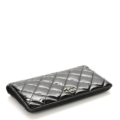 Chanel Patent Calfskin Quilted Yen Wallet Black 4 of 13