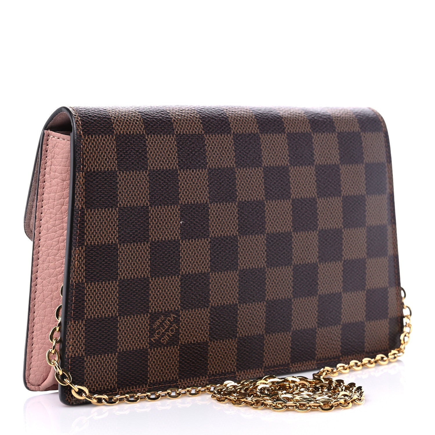 Louis Vuitton Damier Ebene Croisette Chain Wallet Magnolia 3 of 11