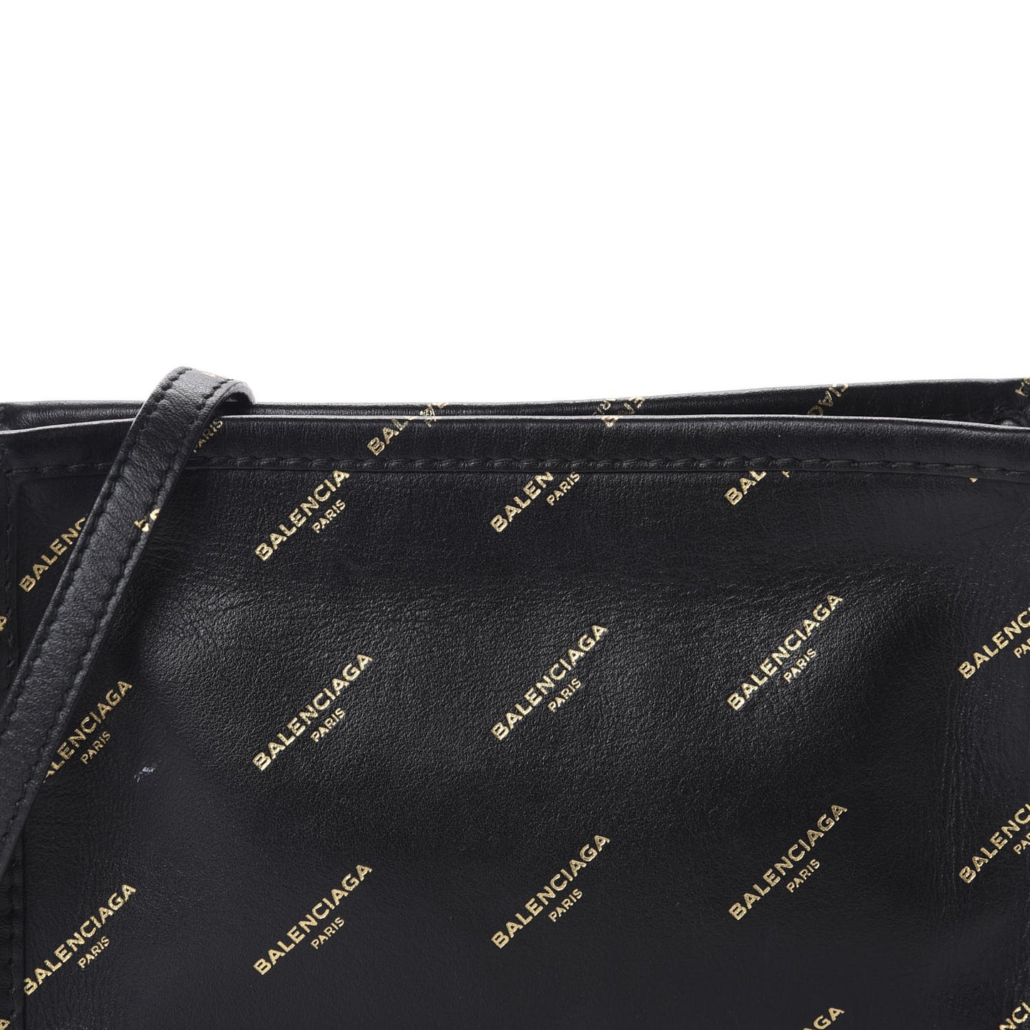 Calfskin Allover Logo Bazar Pochette Crossbody Black Gold