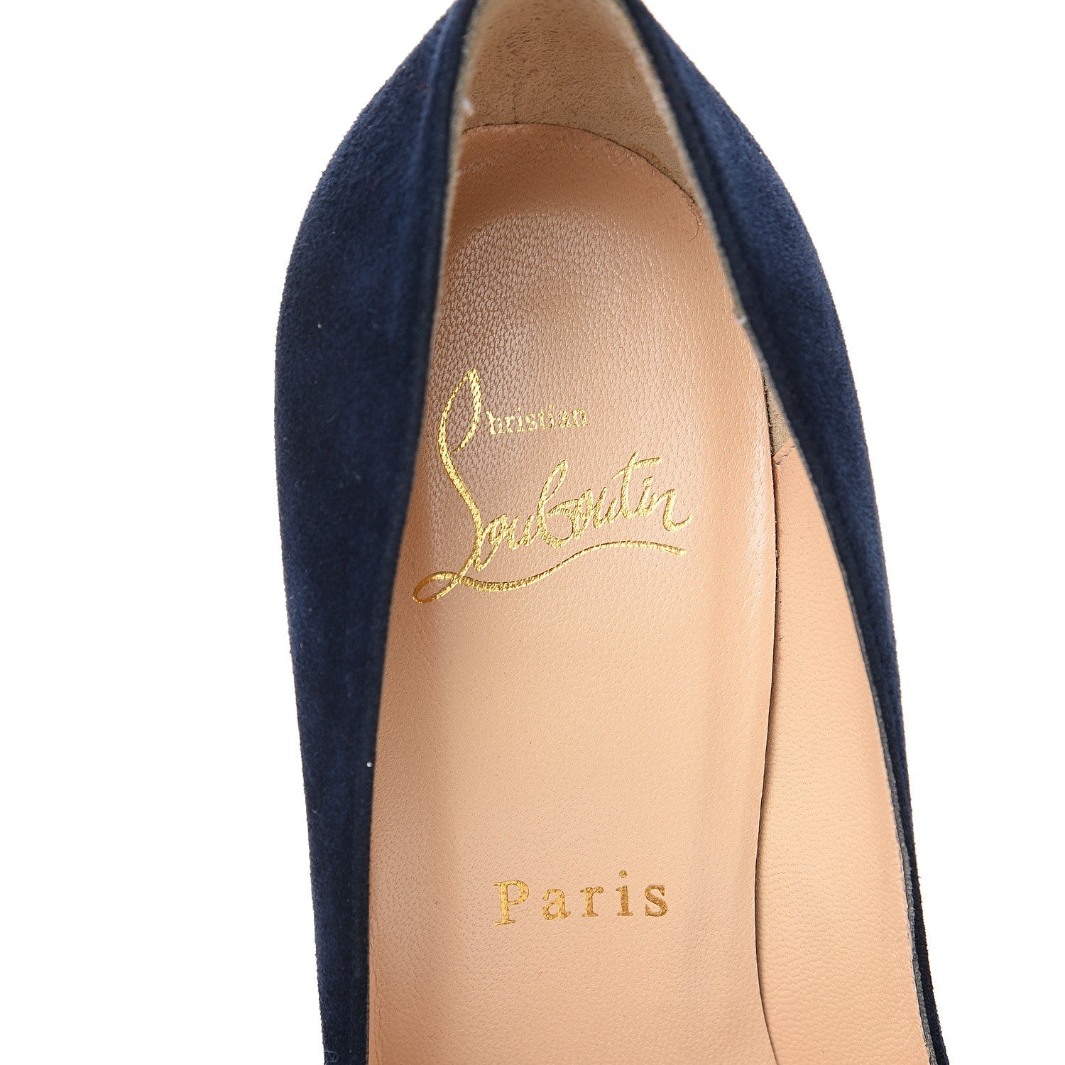 Christian Louboutin Veau Velours Corneille 100 Pumps 37 Navy 7 of 10