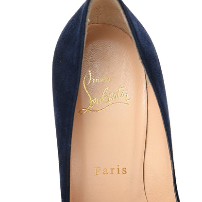 Christian Louboutin Veau Velours Corneille 100 Pumps 37 Navy 7 of 10