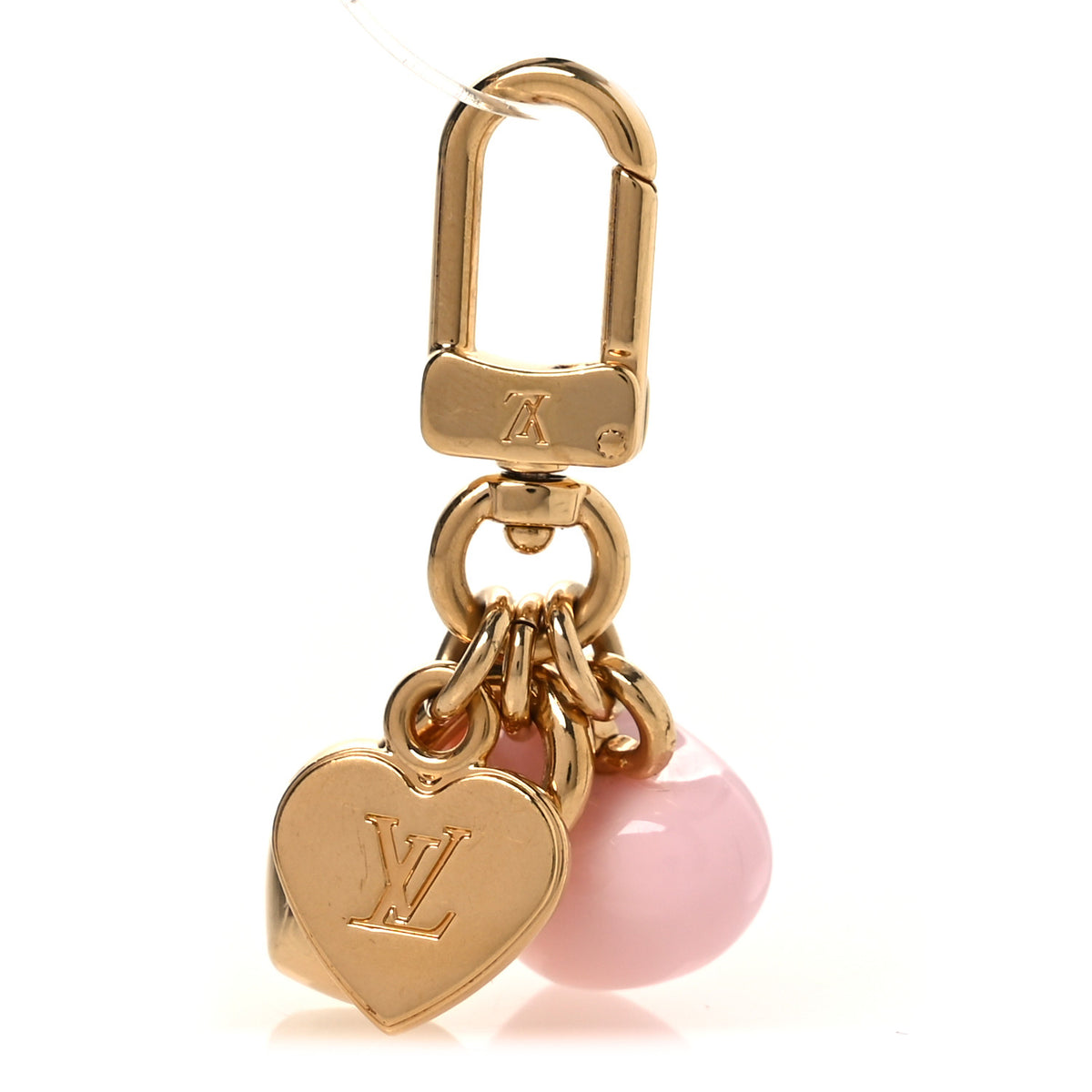 Micro Charms LV Heart Bag Charm Key Holder Gold