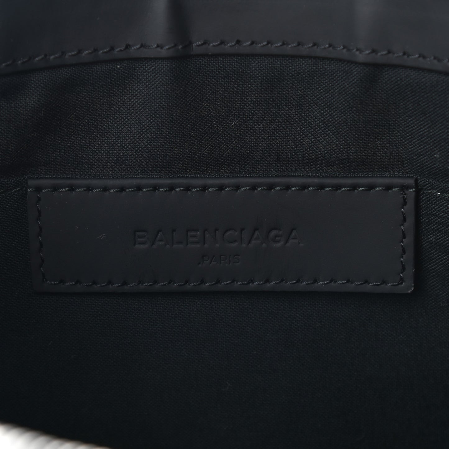 Calfskin Cotton Canvas Logo Clutch Natural Black