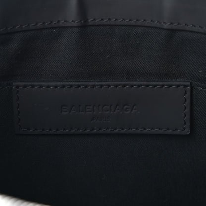 Balenciaga Calfskin Cotton Canvas Logo Clutch Natural Black 6 of 7