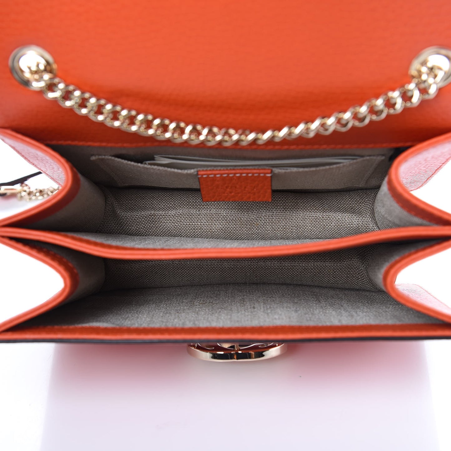 Dollar Calfskin Small Interlocking G Shoulder Bag Sun Orange