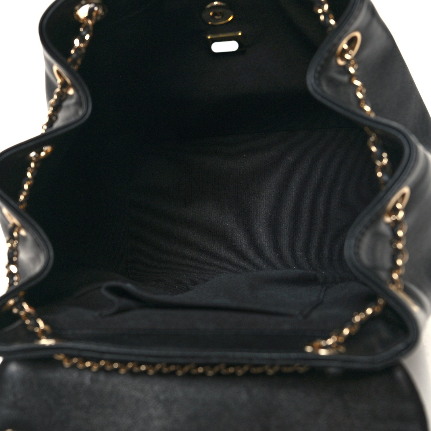 Chanel Lambskin Quilted Large Duma Drawstring Backpack Black 5 of 11
