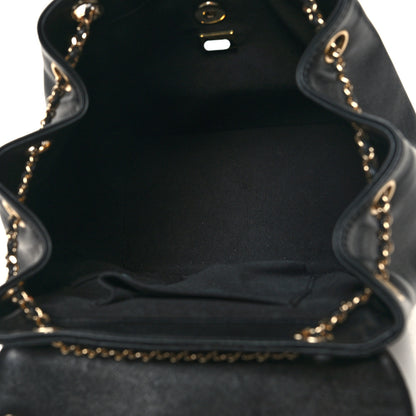 Chanel Lambskin Quilted Large Duma Drawstring Backpack Black 5 of 11